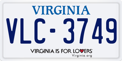 VA license plate VLC3749