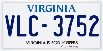 VA license plate VLC3752