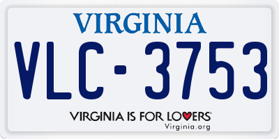 VA license plate VLC3753