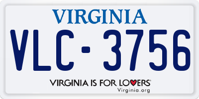 VA license plate VLC3756