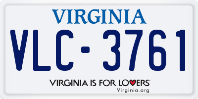 VA license plate VLC3761