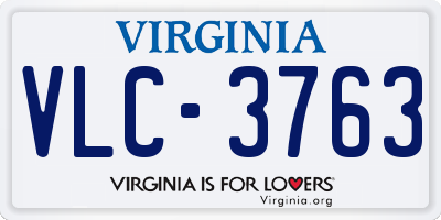 VA license plate VLC3763