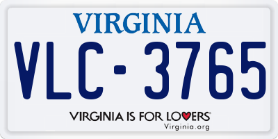 VA license plate VLC3765