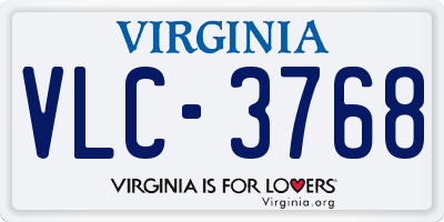 VA license plate VLC3768