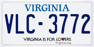 VA license plate VLC3772