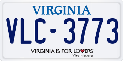 VA license plate VLC3773