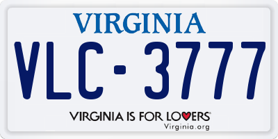 VA license plate VLC3777