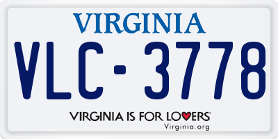 VA license plate VLC3778