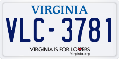 VA license plate VLC3781