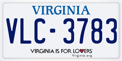 VA license plate VLC3783