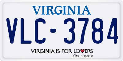 VA license plate VLC3784