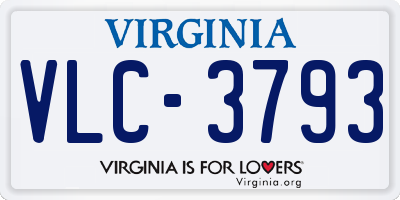 VA license plate VLC3793