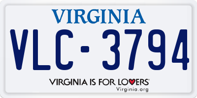 VA license plate VLC3794
