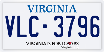 VA license plate VLC3796