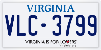 VA license plate VLC3799