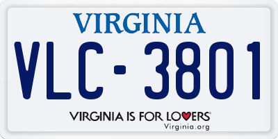 VA license plate VLC3801