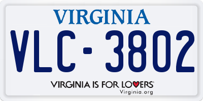 VA license plate VLC3802