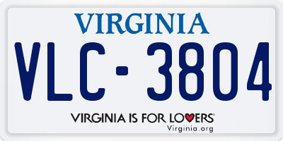 VA license plate VLC3804