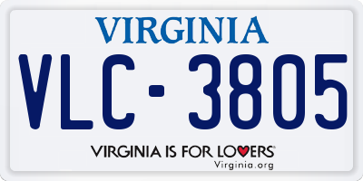 VA license plate VLC3805