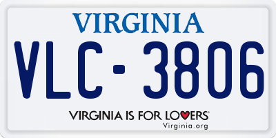 VA license plate VLC3806