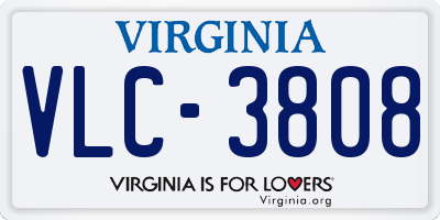 VA license plate VLC3808