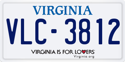 VA license plate VLC3812