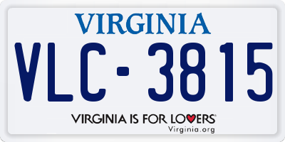 VA license plate VLC3815