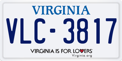 VA license plate VLC3817