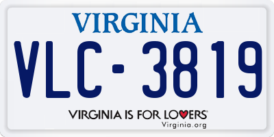 VA license plate VLC3819
