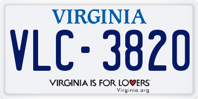 VA license plate VLC3820
