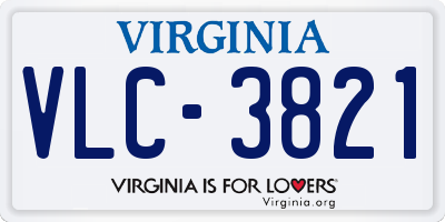 VA license plate VLC3821