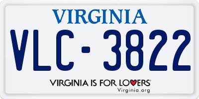 VA license plate VLC3822