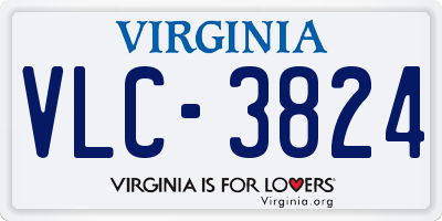 VA license plate VLC3824