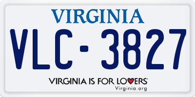 VA license plate VLC3827