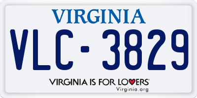 VA license plate VLC3829