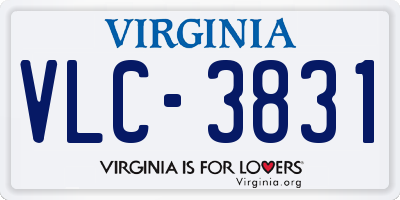 VA license plate VLC3831