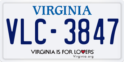 VA license plate VLC3847