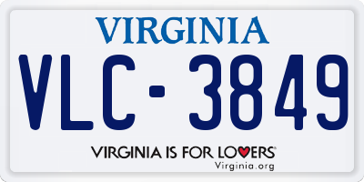 VA license plate VLC3849