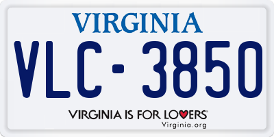 VA license plate VLC3850