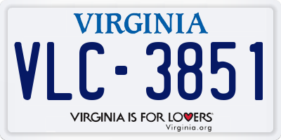 VA license plate VLC3851