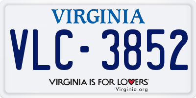 VA license plate VLC3852