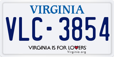 VA license plate VLC3854