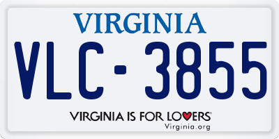 VA license plate VLC3855