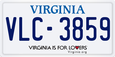 VA license plate VLC3859