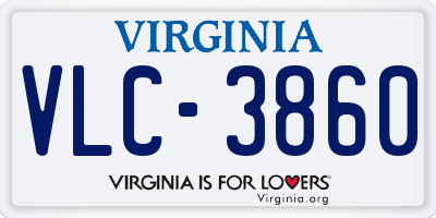 VA license plate VLC3860