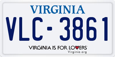 VA license plate VLC3861