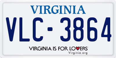 VA license plate VLC3864
