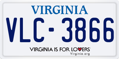 VA license plate VLC3866