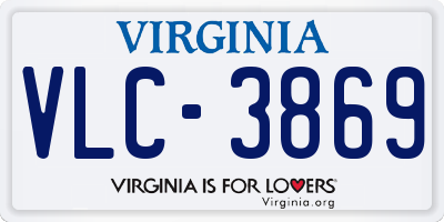 VA license plate VLC3869