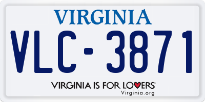 VA license plate VLC3871